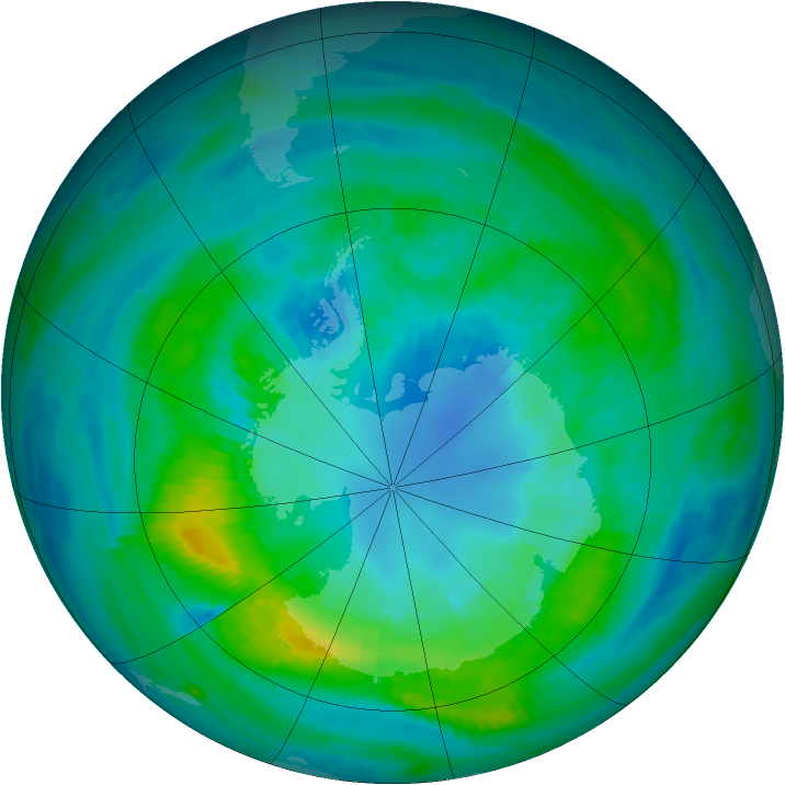 Antarctic ozone map for 12 April 1982